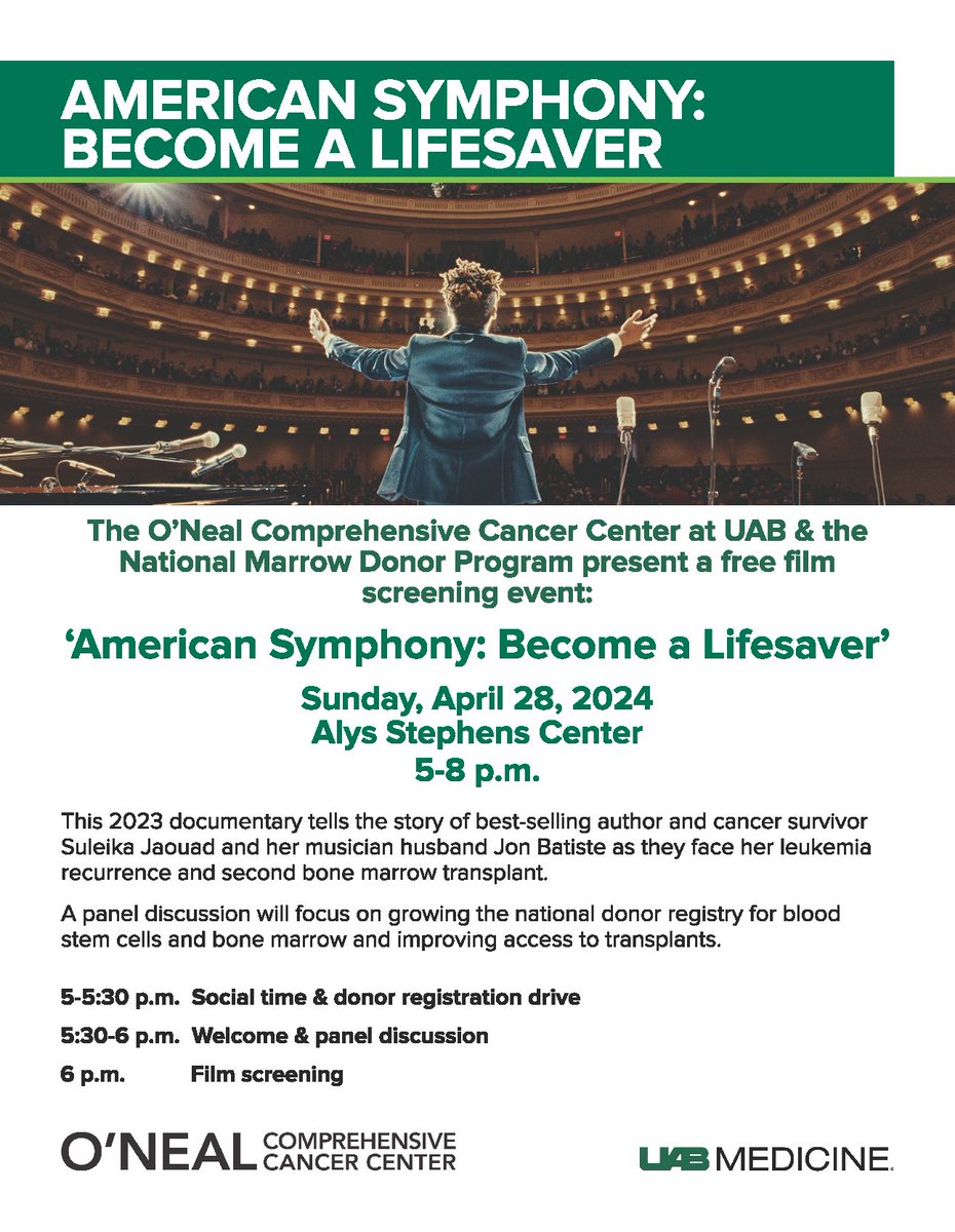 Join us at the Aly Stephens Center April 28 for our screening of “American Symphony.” Doors open at 5 p.m., and the documentary begins screening at 6 p.m. We can't wait to see you there!