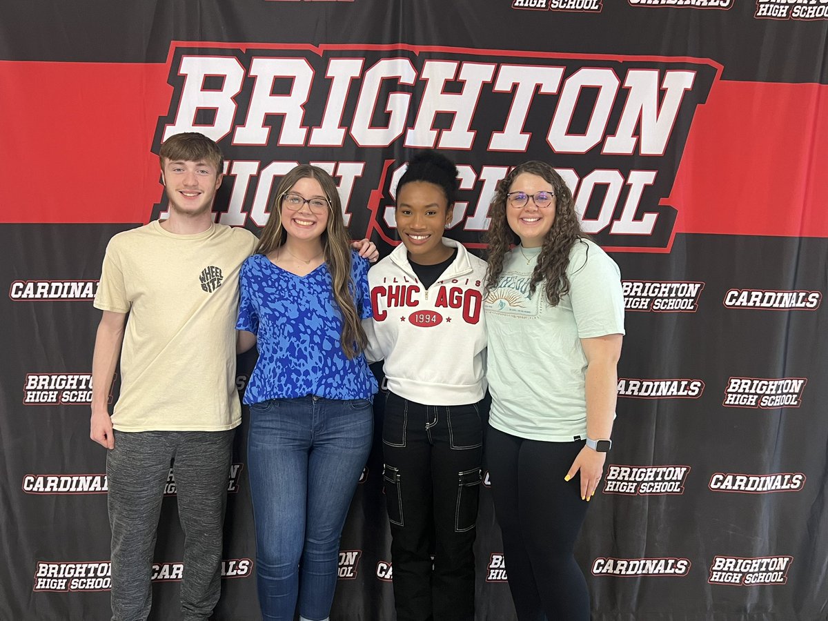 We are proud to present the April Students of the month, Precious Dennisdan, Mackenzie Kirby, Emma Easley, and Brandon Johnson. Congratulations to these outstanding students! Thank you for all you do for Brighton High School! #allcardinalsalways #bestyearever