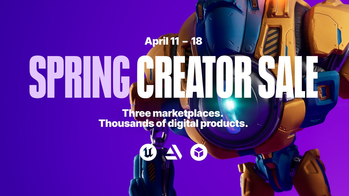 Only a day left to snap up your favorite products at discounts of up to 70% across Sketchfab, Unreal Engine Marketplace and ArtStation. Make the most of it now: unrealengine.com/springcreators…