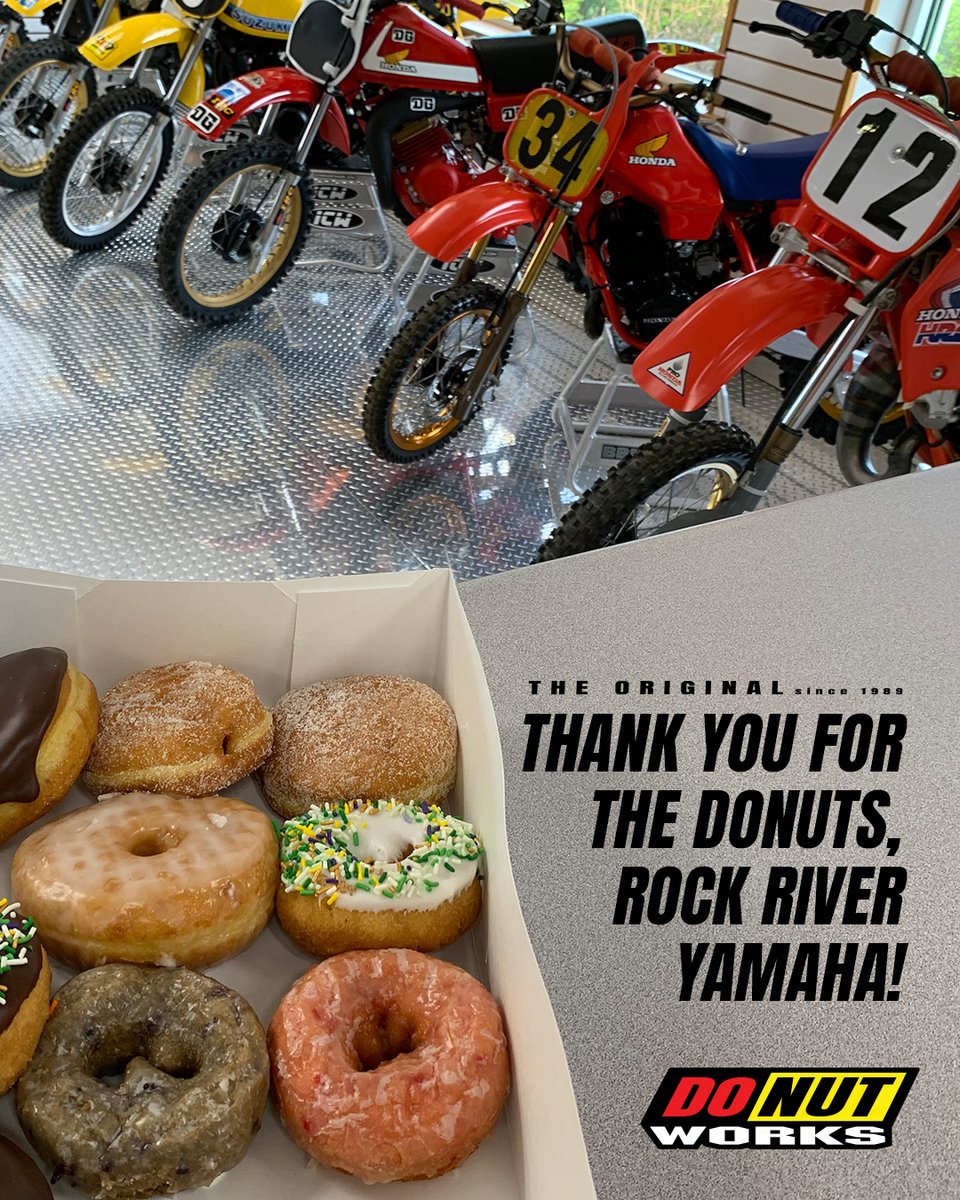 Good to see Bobby Fisher from Rock River Yamaha this morning. Thank you for the donuts! 
Swinging in to pick up the team's 'Love Moto. Stop Cancer.' St. Jude graphics for this weekend.  
Supporting the cause.