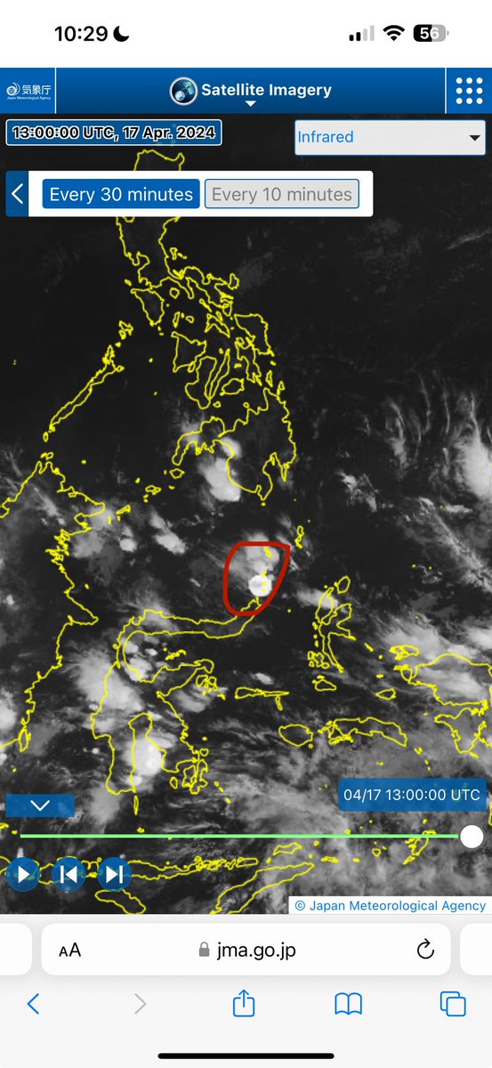 Monstrous eruption underway at Ruang volcano, just north of Sulawesi, Indonesia. I’ve never seen estimated ash cloud tops of 63,000ft / 19,000m before in Asia. Clearly visible on IR satellite imagery too.