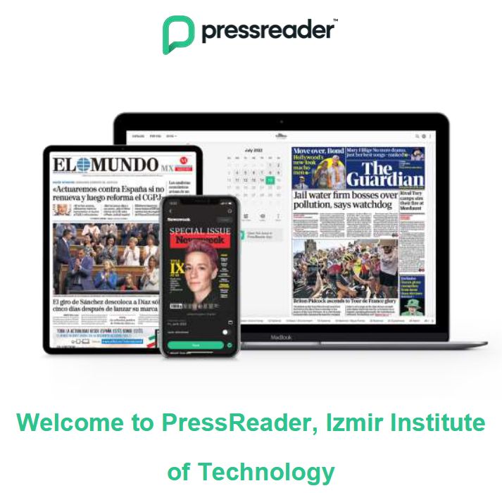 Deneme erişimimize açılan gazete ve dergi veritabanı PressReader'a 17 Mayıs 2024 tarihine kadar erişebilirsiniz. library.iyte.edu.tr/duyuru/pressre… --- We have trial access to PressReader, Newspapers and Magazines Database until 17 May 2024. library.iyte.edu.tr/en/duyuru/pres…