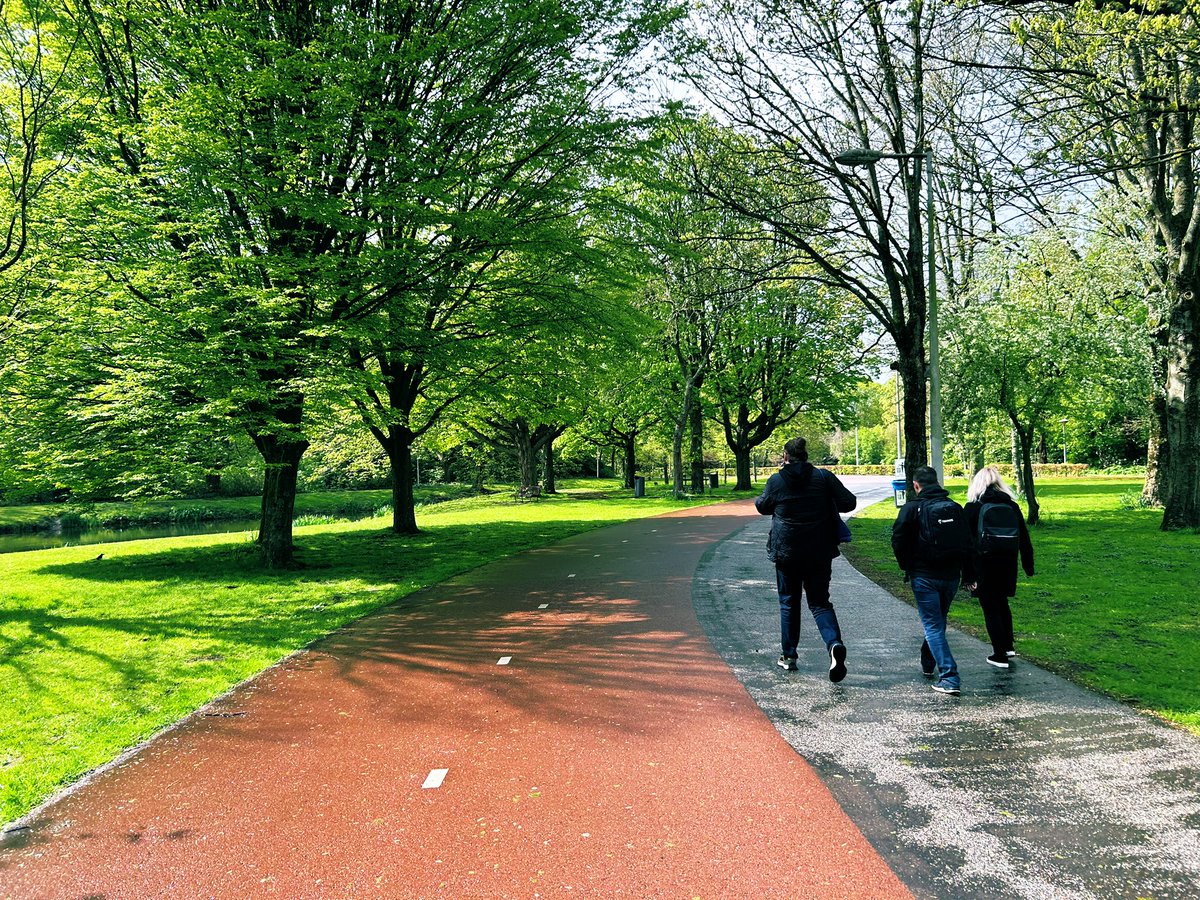 Ett av många fina cykelstråk genom en av Amsterdams stora bilvägsfria parker.

Beatrixpark.