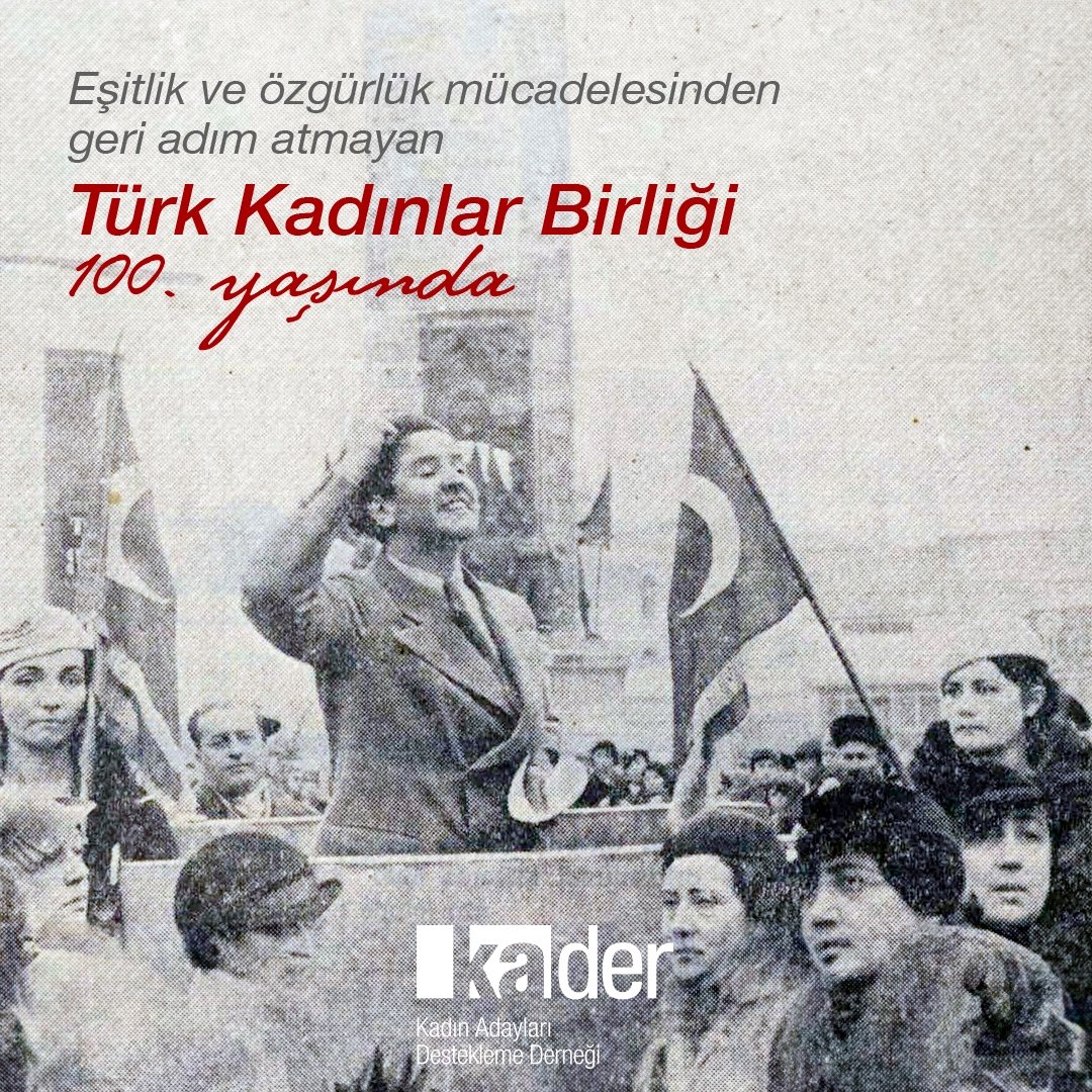 Eşitlik ve özgürlük mücadelesinden geri adım atmayan Türk Kadınlar Birliği 100. yaşında! 1924'ten bu yana kadınların hakları ve toplumsal katılımı için mücadele eden Türk Kadınlar Birliği'nin Türkiye'de kadınların güçlenmesine ve haklarının savunulmasına yaptığı katkılarla gurur…