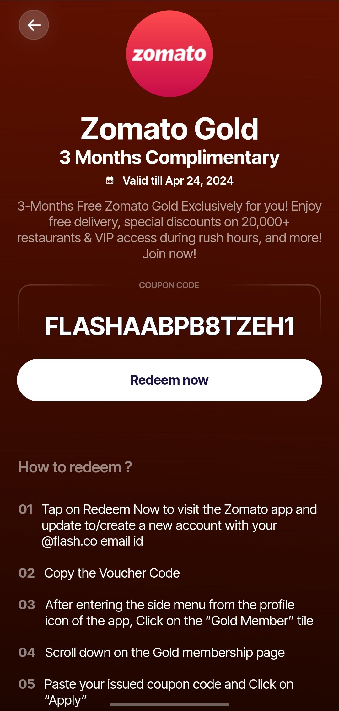 Latest zomato codes sale