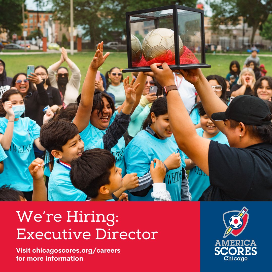 Ready to make a game-changing impact? America SCORES Chicago is seeking an energetic, visionary Executive Director to drive our mission forward! Apply today by visiting chicagoscores.org/careers #NowHiring #ExecutiveDirector #ChicagoJobs #JoinOurTeam #ApplyNow