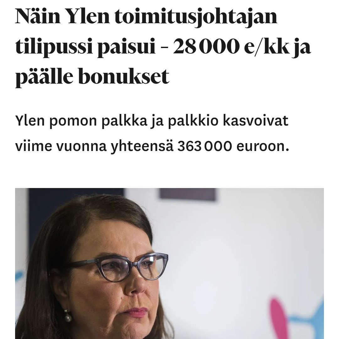 Ylä-Anttilan kokonaispalkka luontoisetuineen oli 340 974 euroa, eli kuukausitasolla yli 28 000 euroa. Tulospalkkiota hän sai 21 528 euroa, joten palkkaa ja palkkiota tuli kaikkiaan 362 502 euroa. No onhan tuo varmasti kova duuni. Mielelläni maksan veroja.