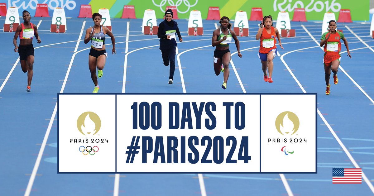 100 days until the Olympics! 🎖️Whether you're a seasoned athlete, fan, or love a good game of ping-pong, now's the time to get pumped for the ultimate sporting event and honor sports' profound impact on promoting peace & understanding. #Olympics #RoadToParis2024 #SportsDiplomacy