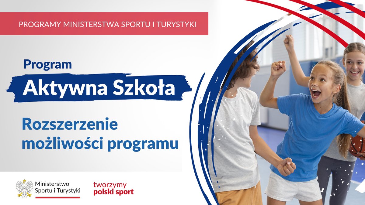 📢Zmiany w programie „Aktywna Szkoła” Dzięki zmianom w regulaminie, więcej szkół może przystąpić do programu. Nabór trwa jeszcze do 19 kwietnia! ❓Co się zmienia? ➡️Do grona prowadzących zajęcia mogą dołączyć nie tylko nauczyciele WF, trenerzy i instruktorzy, ale również…