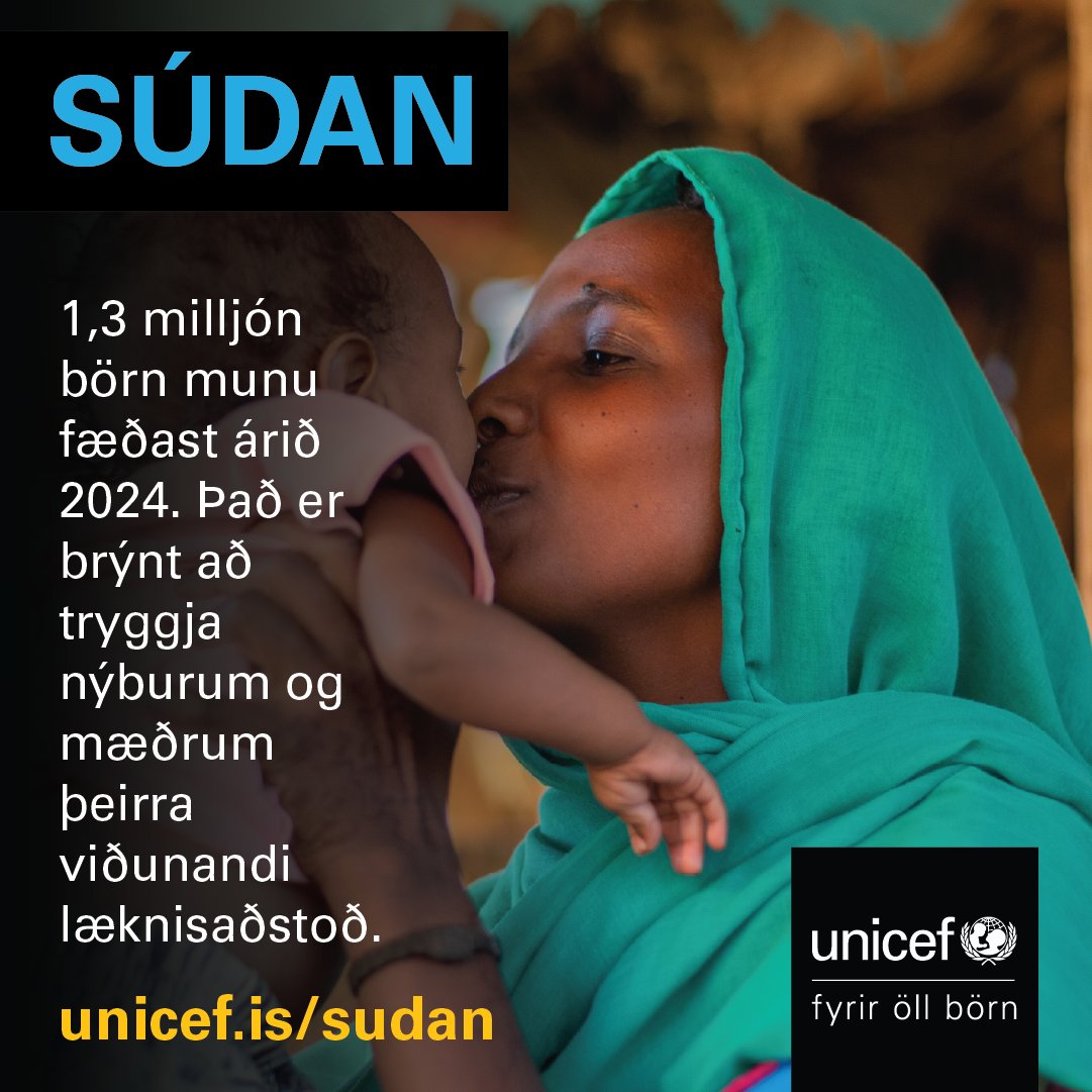 Börn í Súdan þurfa þína hjálp. Neyðarsöfnun UNICEF á Íslandi er í fullum gangi.💙
👉Söfnunarreikningur fyrir frjáls framlög: 701-26-102020 Kennitala: 481203-2950
👉unicef.is/sudan