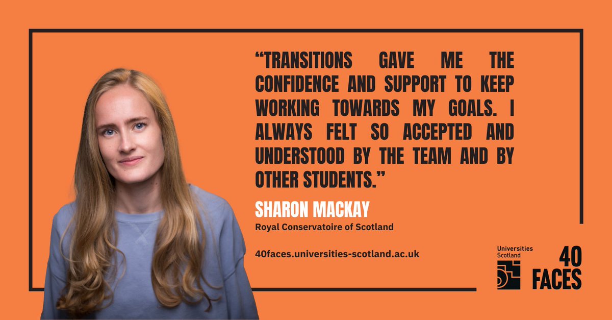 Graduate Sharon Mackay features in @uni_scot's #40Faces campaign, talking about the support from our fair access Transitions initiative, an industry-leading arts education programme for young people who want to excel in the performing and production arts.
40faces.universities-scotland.ac.uk