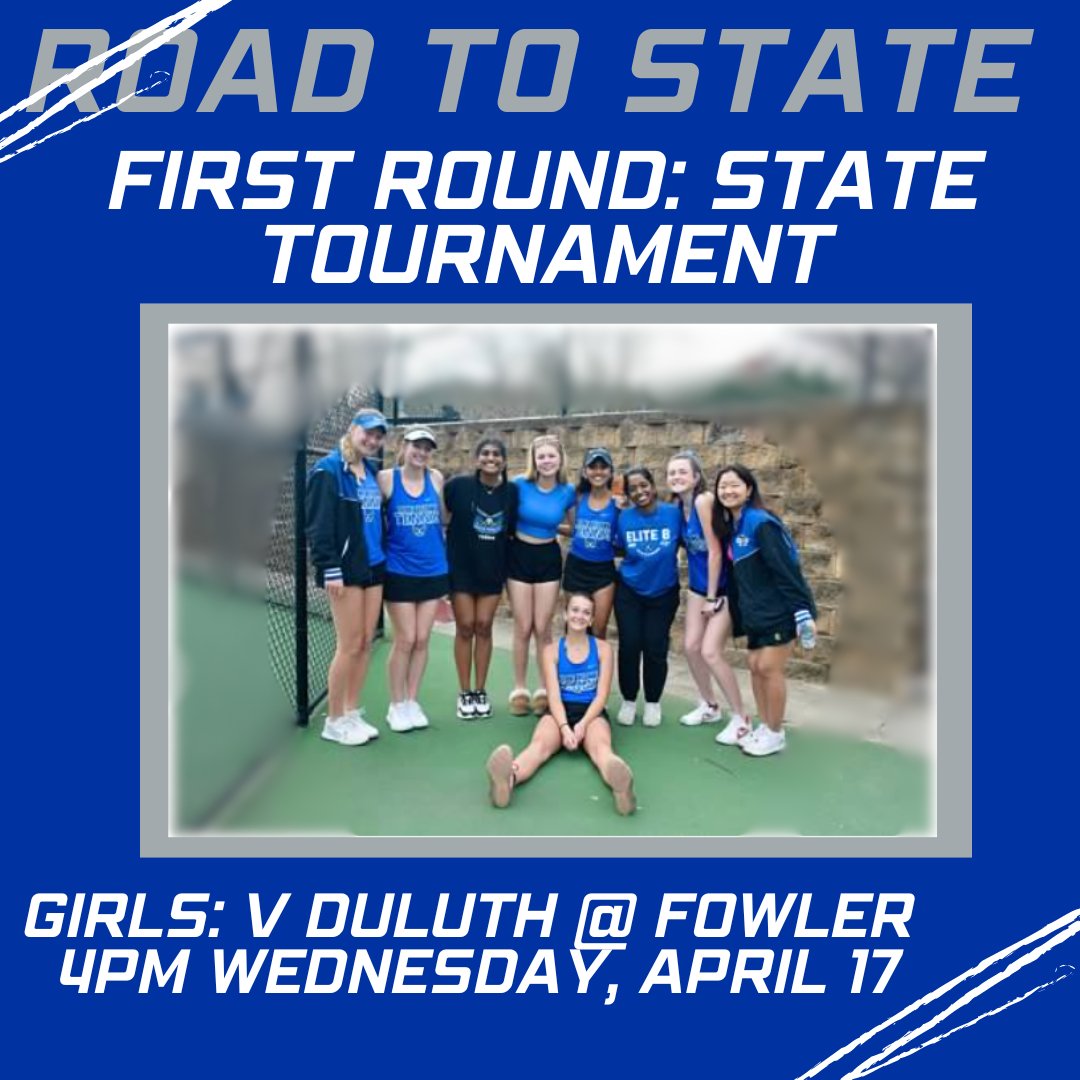 It's time to cheer on our Girls' Team as they open the State Tournament against Duluth! 🦅💙🎾 @SouthForsythHS #tennis #tennisplayer #BringYourAGame #tennismatch #tenniscoach #hssports #workhardplayharder #sofonation
