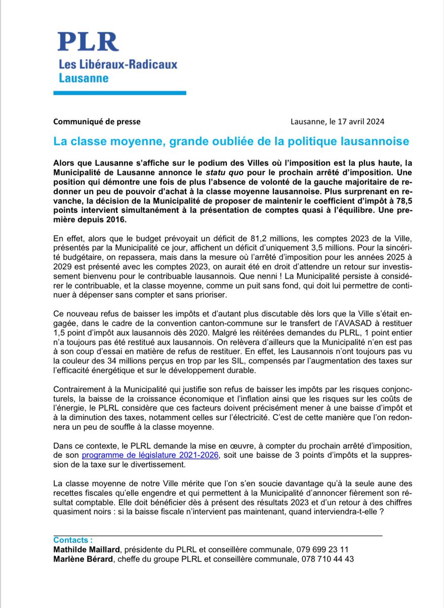 PLR Lausanne tweet media