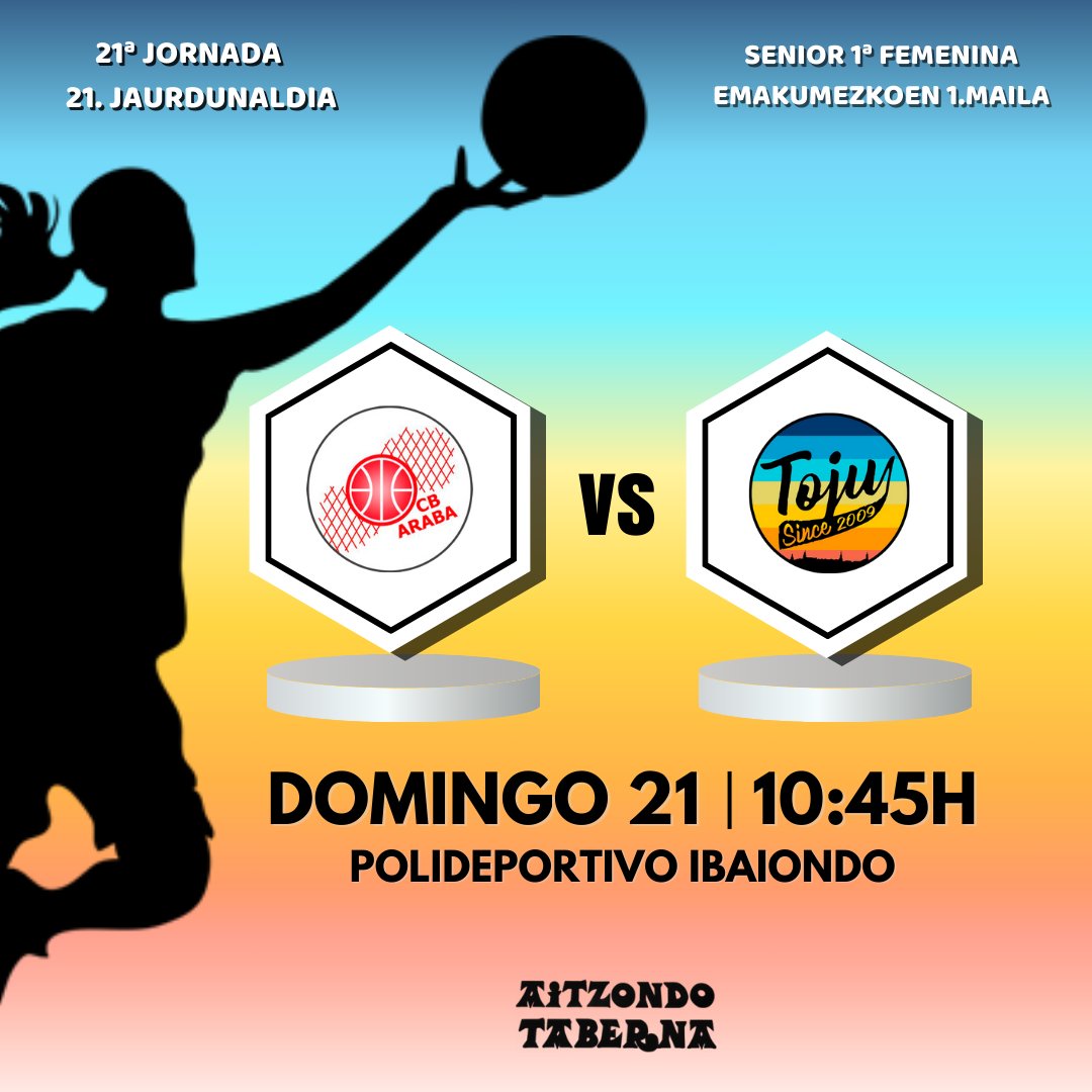PRÓXIMA JORNADA‼💥 ✈ CB ARABA 🆚 TOJU 05 🗓 Domingo 21 🕛 10:45H 🏟 Polideportivo Ibaiondo