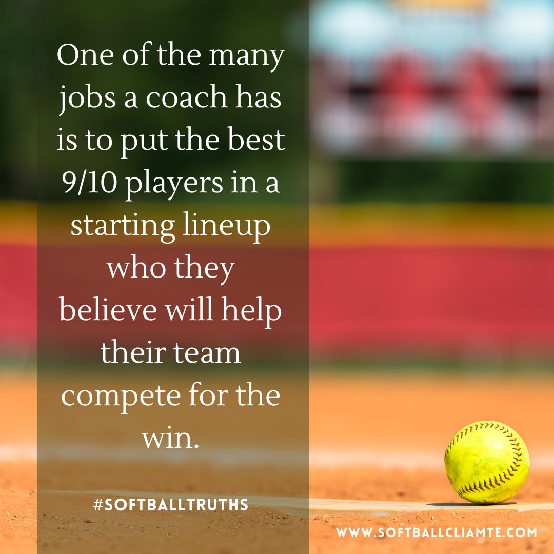 We are not sure who needs to hear this today, but at many levels, this is a #SoftballTruth. Let the coaches coach. #TrustTheProcess #EmbraceYourRole #PlayingTimeEarnedinPractice #DugoutCulture #ParentSupport #Teamwork #Compete