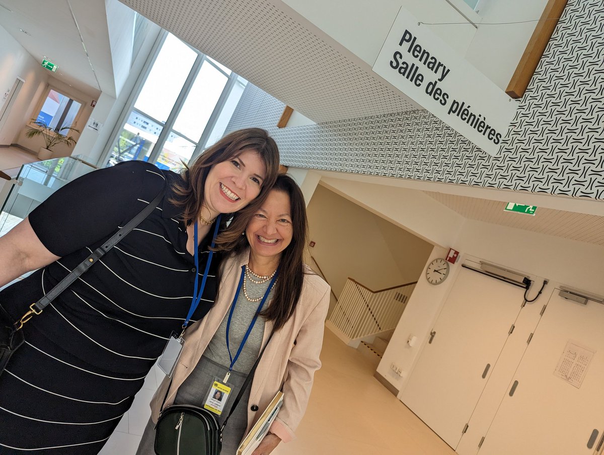 One of the best parts of the @UN @UN_Vienna #COPUOS meetings is the joy of bumping into colleagues and the best of friends.  @judithidelany is one of @ForAllMoonkind's first #volunteers. What a joy to see you! #Gratitude