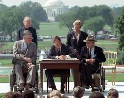 🧵 1/4 Most celebrate 7/26/1990 as the biggest day in disability civil rights history when George HW Bush signed Americans with Disabilities Act of 1990 on the South Lawn. But a much more crucial date in disability civil rights was March 12, 1990. #ResistanceRoots