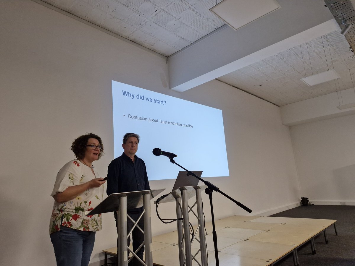 Welcoming EMMA AND oliver from @LeedsandYorkPFT talking about their human rights journey in the organisation #positiveandsafe
