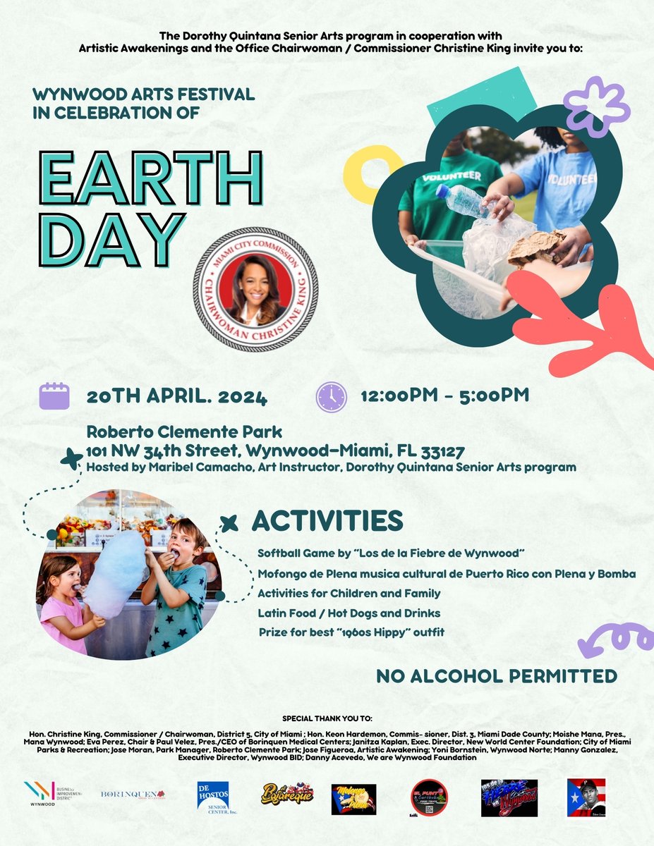 Join us beginning at 12:00 pm as we enjoy the Wynwood Arts festival in celebration of Earth Day.