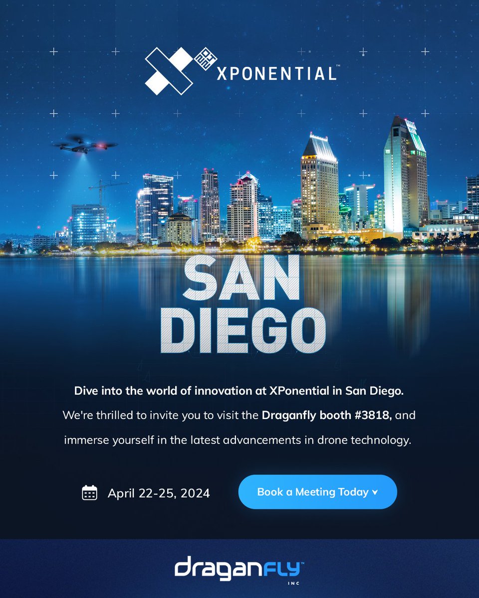 Cameron Chell (@cameronchell) on Twitter photo Join us at <a href="/XPONENTIALshow/">XPONENTIAL 2025</a> in San Diego from April 22-25 and discover the future of drone technology at the <a href="/DraganflyInc/">Draganfly Inc.</a> booth #3818. Explore our cutting-edge innovations firsthand and learn how our drones are shaping industries. #XPO24 $DPRO Join us at <a href="/XPONENTIALshow/">XPONENTIAL 2025</a> in San Diego from April 22-25 and discover the future of drone technology at the <a href="/DraganflyInc/">Draganfly Inc.</a> booth #3818. Explore our cutting-edge innovations firsthand and learn how our drones are shaping industries. #XPO24 $DPRO