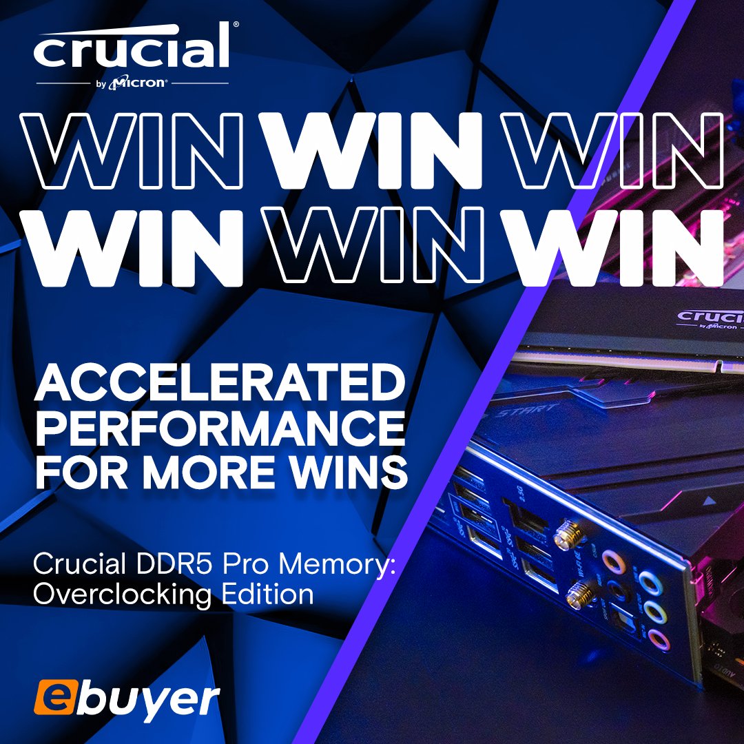Ebuyer's tweet photo. Take a trip down memory lane for your chance to WIN a 32GB memory kit of @CrucialMemory Pro Overclocking DDR5 RAM!

To enter, submit a picture of your favourite piece of nostalgic tech - (owned or pre-owned) and post it in the comments.

And that's it! 

(1/2) https://t.co/p7IWekQUjM
