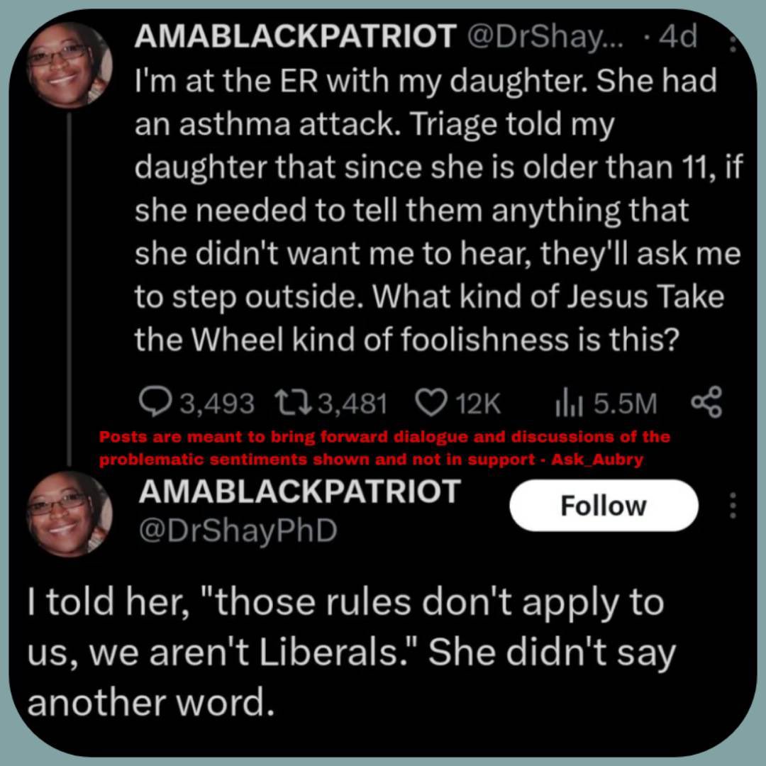 Elladora_Hooch's tweet photo. @DrShayPhD That’s funny. You think that Trump should have free speech but you don’t think the same of your daughter. Weird. https://t.co/hvdksgMqCK