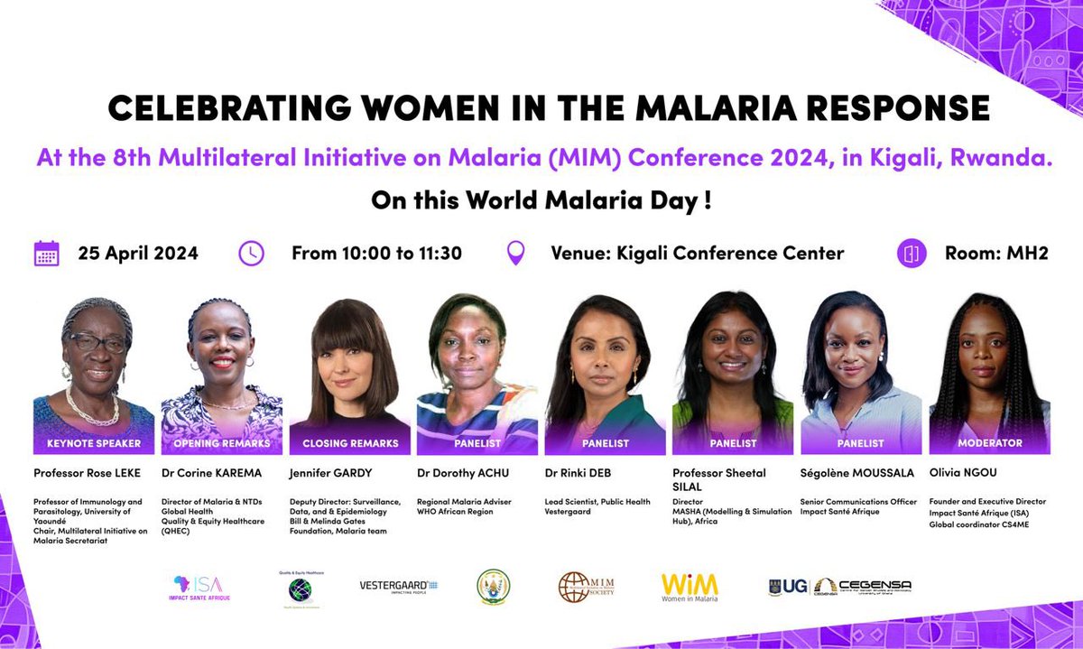 📢 Only 09 days left to the special Women in the Malaria Response' session at the #MIM2024 Conference! Don’t miss out this event that aims at highlighting women’s diverse role and leadership in the Malaria fight. 🦟 We're delighted to host esteemed speakers from @WHOAFRO ,…