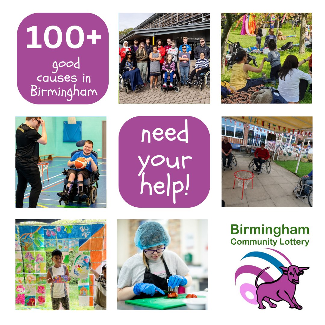 📢 Play the Lottery and help local good causes like @CPMidlands, @PumpCafe, @BirminghamCT, @LilyMae_UK, @Anawim_BCW and more. 💰 All raising much needed funds to support people across #Birmingham. 🎉 Plus, you could win £25k in the weekly draw. ➡️Tickets: bit.ly/48LomUu