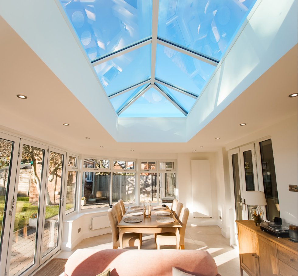 Modern transformation for a four-bedroom dormer bungalow using products from Liniar’s extensive range, including PVCu windows, French and Bi-fold doors, an Elevate lantern roof, and fascia and soffits. improve-magazine.co.uk/complete-famil… @Liniarprofiles