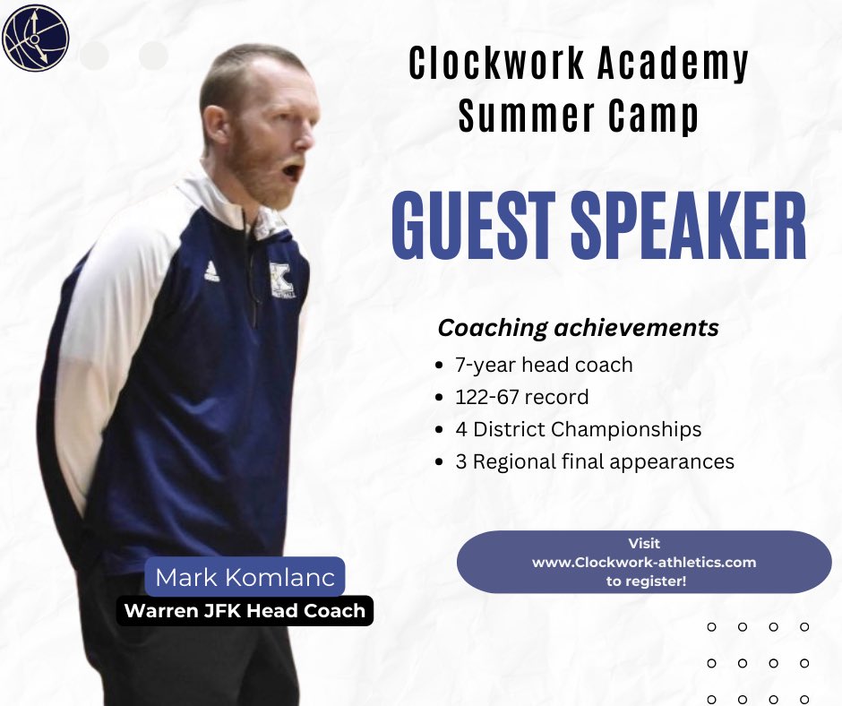 First guest speaker announced! Sign up: clockwork-athletics.com/clockwork-acad…