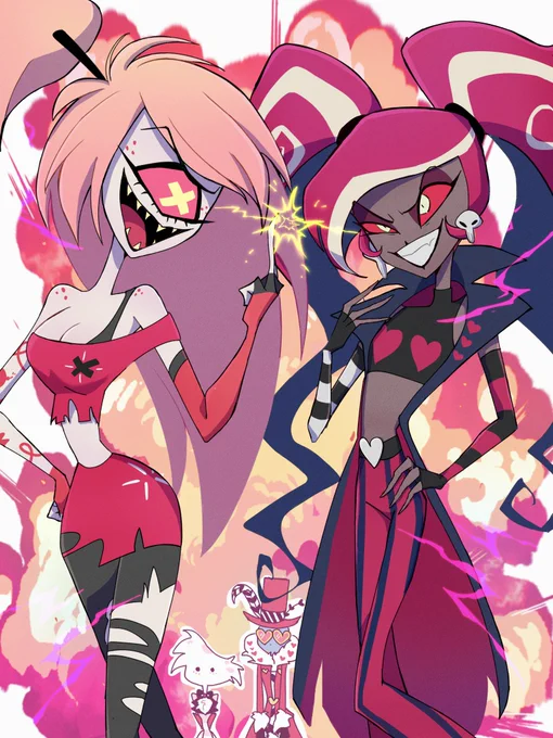 ギャル対ギャル#HazbinHotelFanart #HazbinHotel #CherriBomb #Velvet 