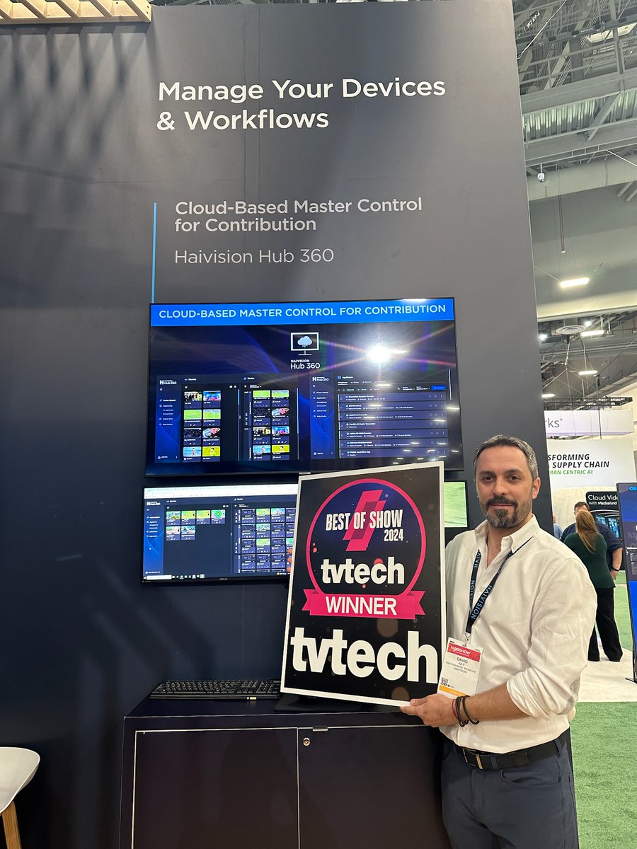 #HaivisionHub360 has won a 2024 Best of Show Award in the #TVTech category at this year's #NABShow! Learn how our new master control solution for streaming live production workflows can help make your broadcasts great: haivision.com/products/haivi…