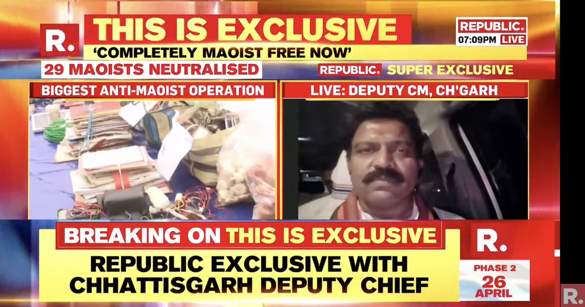 'We are ready to talk to the Maoists. Killings must stop. Developments should reach every corner of the area': Chhattisgarh Deputy CM Vijay Sharma Tune in here to watch #ThisIsExclusive with @shawansen - youtube.com/watch?v=5RpbZK…