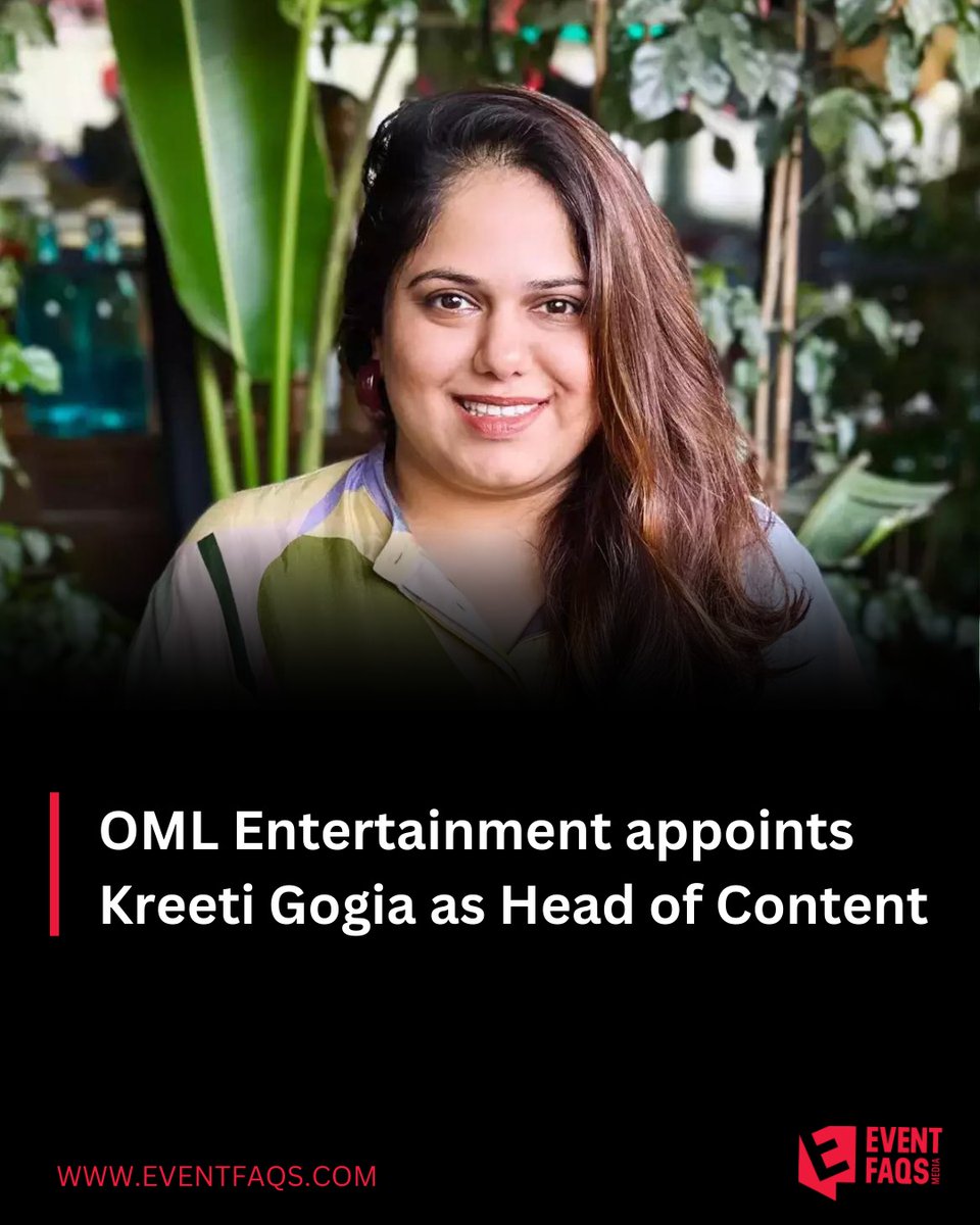 Gogia brings a wealth of experience and expertise to her new role at OML Entertainment, where she will helm the entire content division while overseeing all business and operations for it. eventfaqs.com/news/ef-20436/…