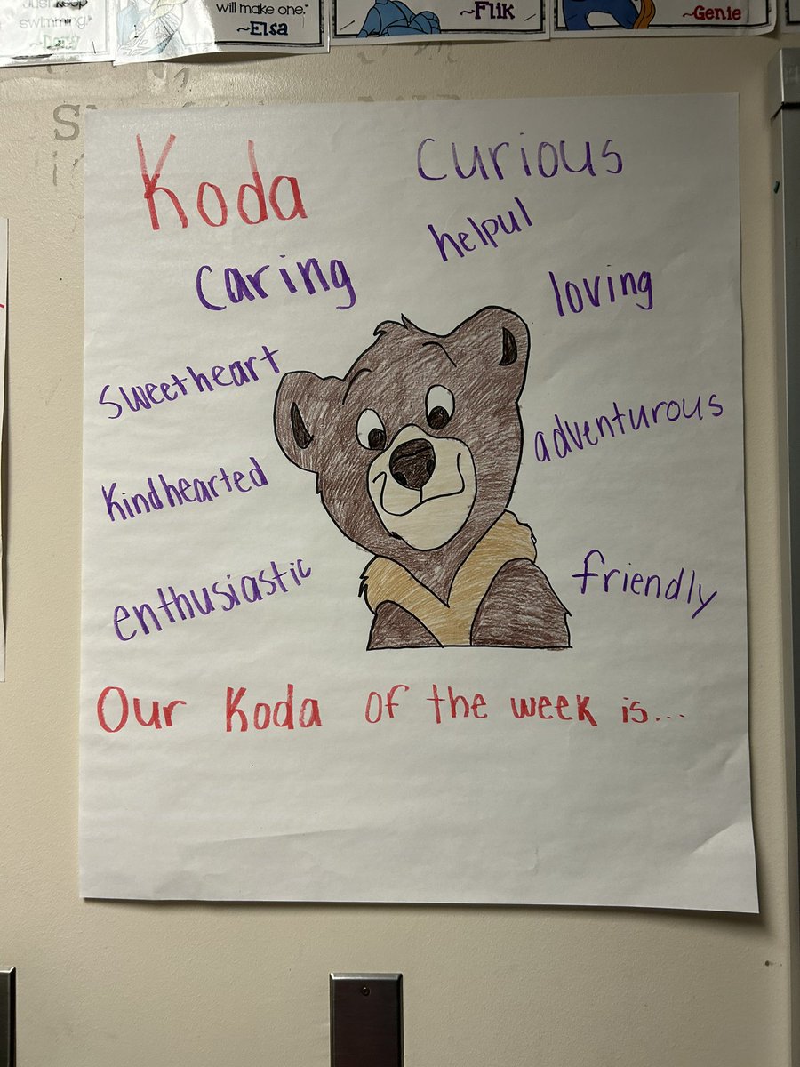 MrsNPerez's tweet photo. Our character this week is my FAVORITE Disney character from my favorite Disney move - Koda from Brother Bear. I just had to share 💗 https://t.co/kzKAb23y1D