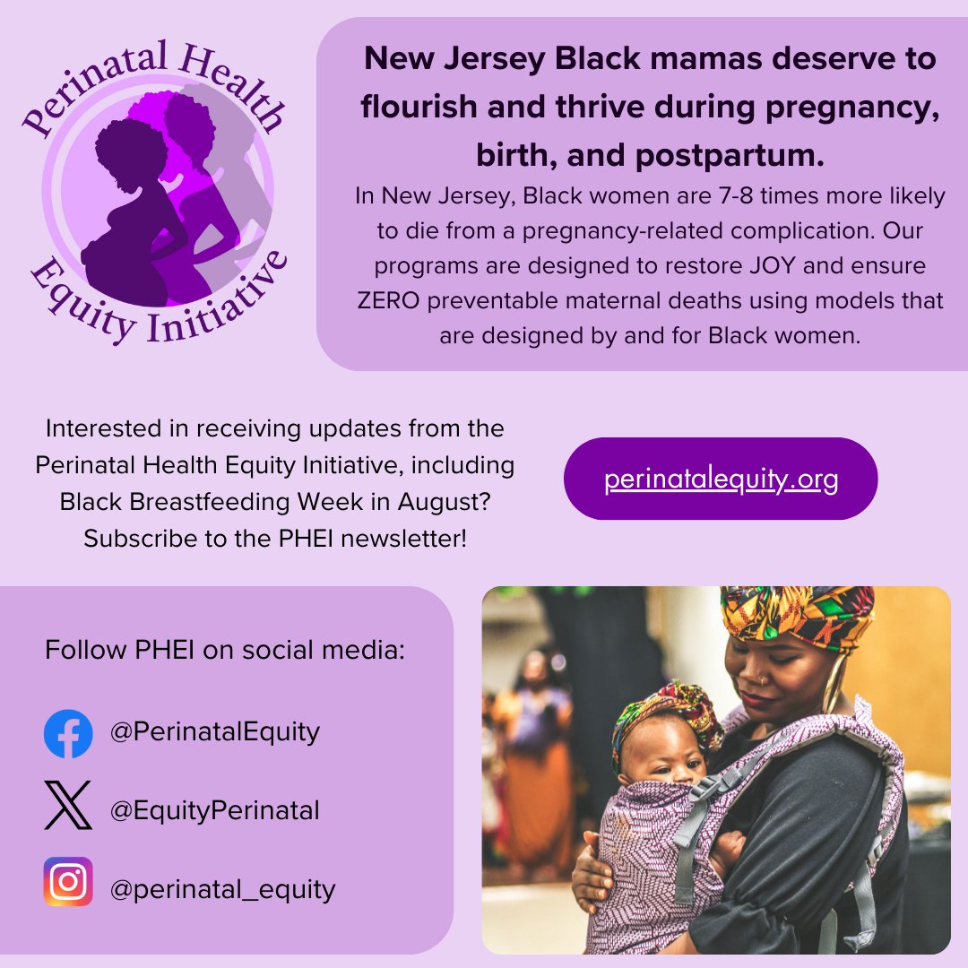 On this final day of #BMHW24, we want to highlight one of our partners, @PerinatalEquity. Follow them & visit their website perinatalequity.org to sign up for their newsletter to stay up-to-date on all the exciting work they're doing, like Black Breastfeeding Week in August!