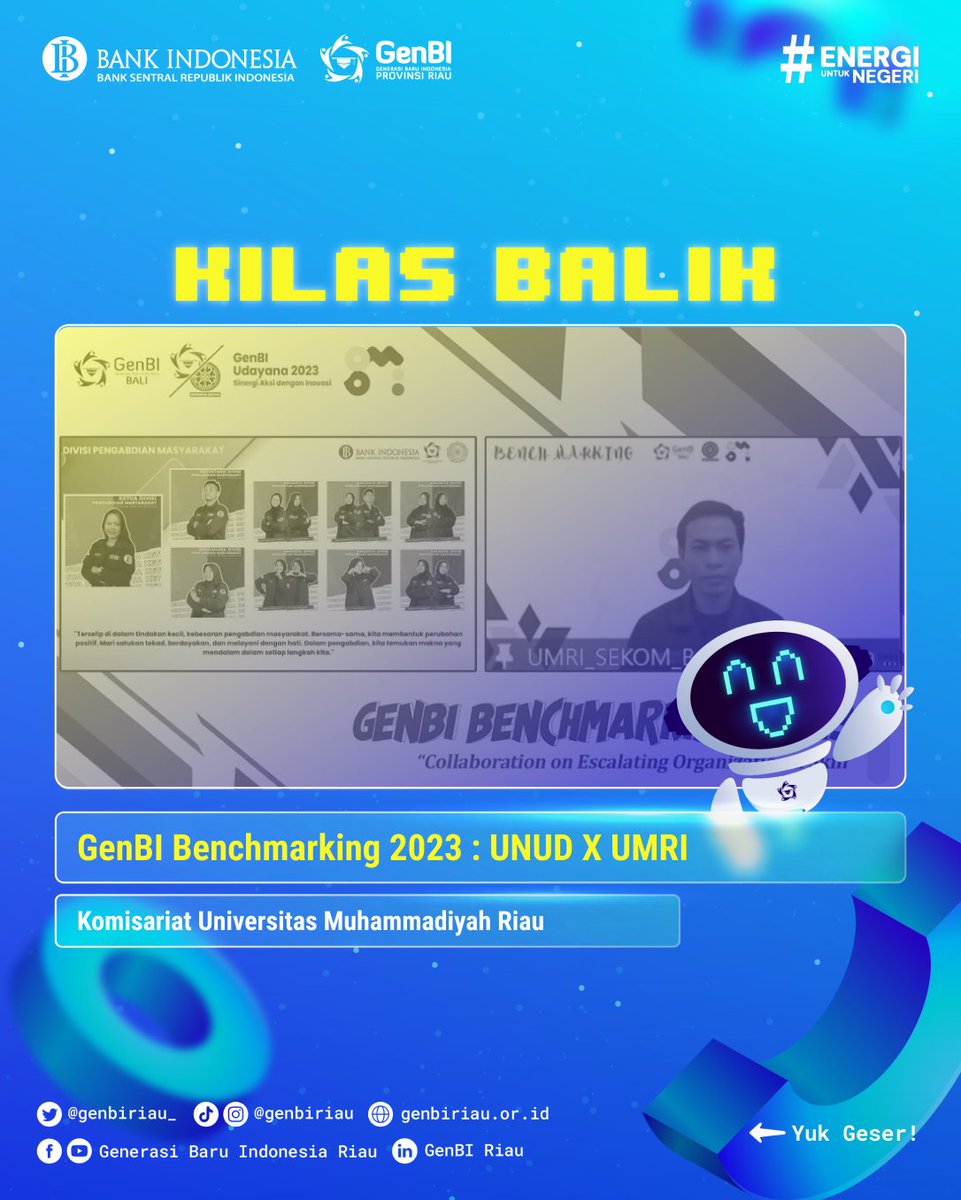 Genbiriau_'s tweet photo. [Study Banding GenBI UMRI dan GenBI UPNV JATIM]

Halo Sobat GenBI

Dalam Study Banding ini kami melakukan pertukaran pengetahuan, keberagaman, dan persahabatan yang terjalin di antara kedua Komisariat. kami saling belajar dan menggali potensi masing-masing, menciptakan https://t.co/RcrC8cUmI3