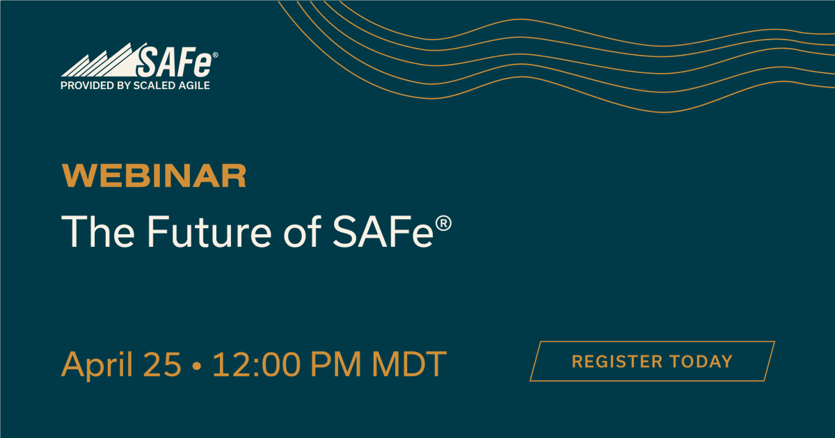 The people behind SAFe® have a message for you. Join this live web event to hear an important update from Chief Product Officer Inbar Oren and Chief Methodologist Andrew Sales.

Be among the first to hear about what’s next for SAFe.

Register Now → scaledagile.zoom.us/webinar/regist…