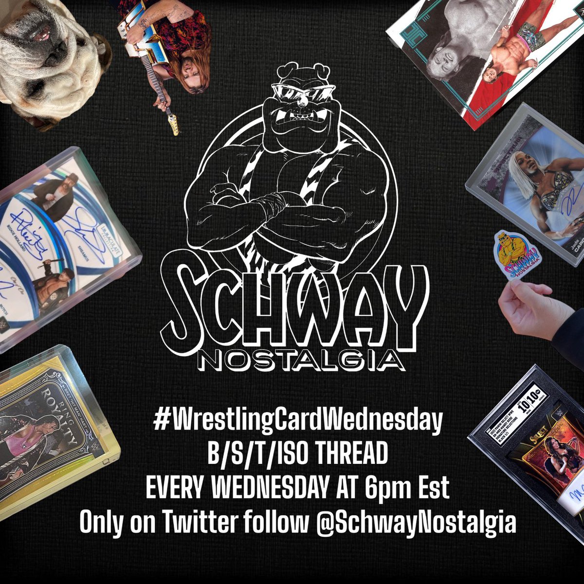 Running tonight at 6pm EST for our #WrestlingCardWednesday thread don’t miss out! #WWE #AEW #TNA #NJPW