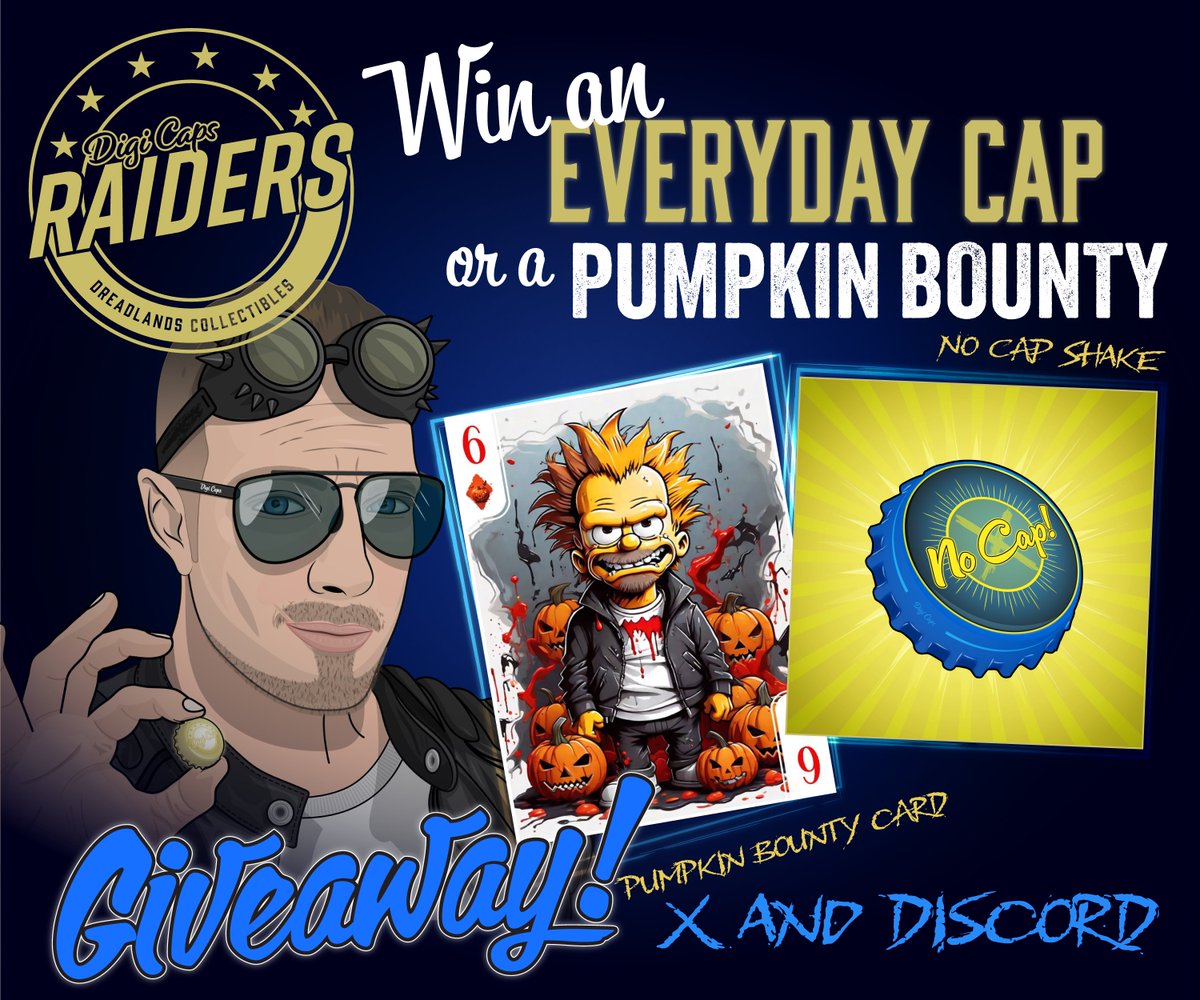 🎉 COLLAB GIVEAWAY TIME!!! 🎉

Win a Pumpkin Bounty #NFT or an Everyday Cap!

✅ Follow <a href="/digi_caps/">Jack</a> &amp; <a href="/PumpkinBounty/">🎃Just MM Fun🐉</a> 
▶️ Like, Repost, &amp; tag 2 frens
🔽 Post your own artwork below

1x Pumpkin Bounty and 10x Everyday Caps to giveaway.

Winner decided in 24 hours.