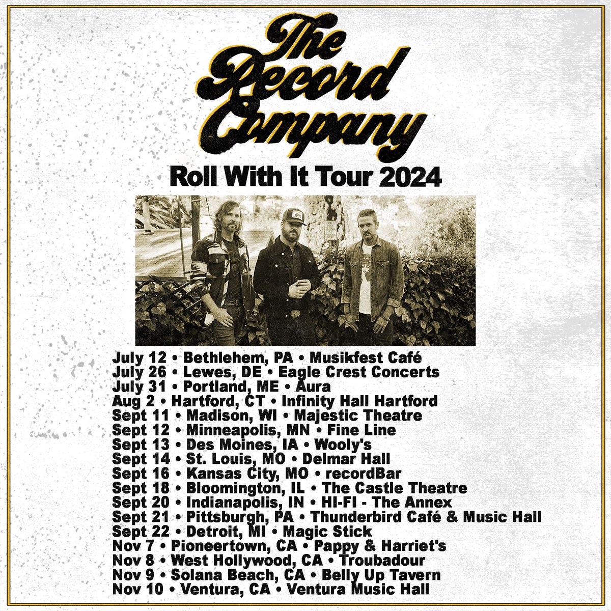 More New Shows! The 'Roll With It Tour' will keep the wheels turning hot and fast throughout 2024 - Grab your tickets at TheRecordCompany.net/tour