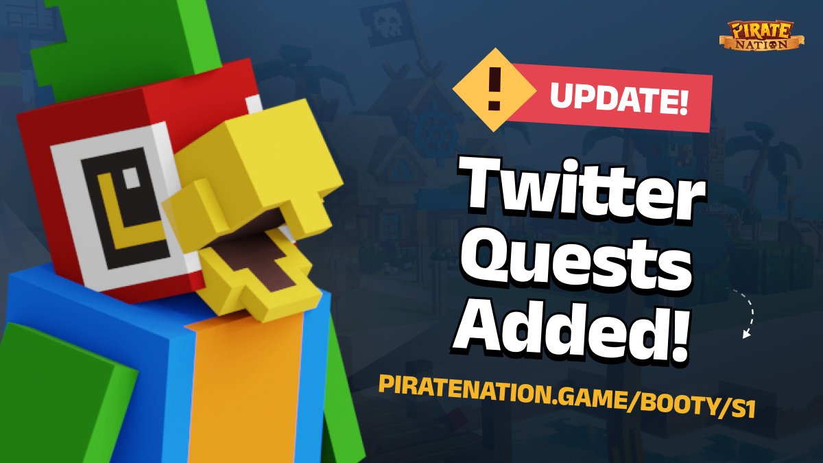 GM everyone New BOOTY Quests are LIVE 👀 We're bringing BOOTY to Twitter 🏴‍☠️ now you can fly the Pirate flag across everyone's timelines Check yer BOOTY dashboard on the Pirate Nation site for all the ways to earn BOOTY! Want a mint code? Give a YARGH 🦜 for a chance to win