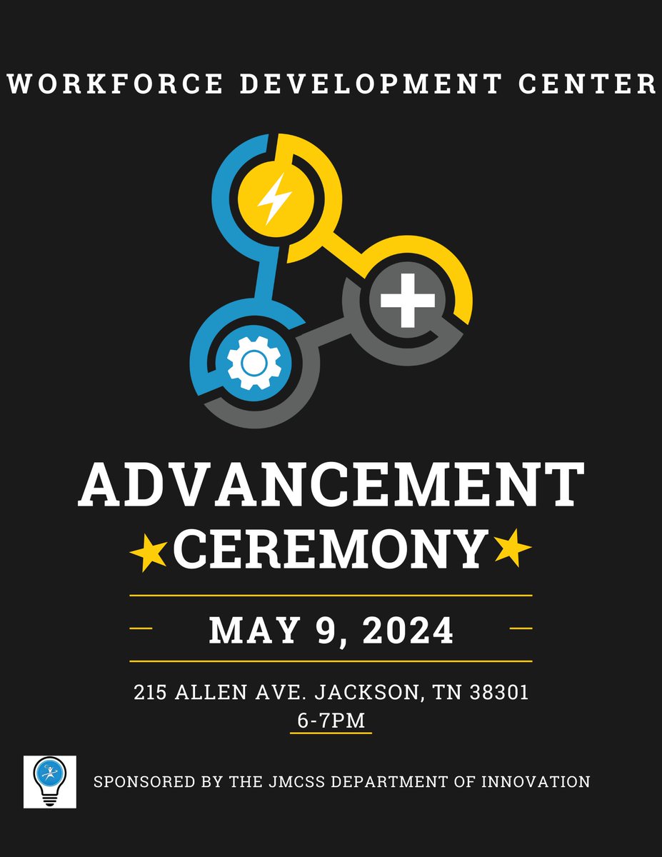 We are excited to announce that we will be having our first ever Innovative Workforce Advancement Ceremony! This will be an evening to celebrate our students who have completed 3 courses in their program of study and received an industry certification. #Workforce #Development