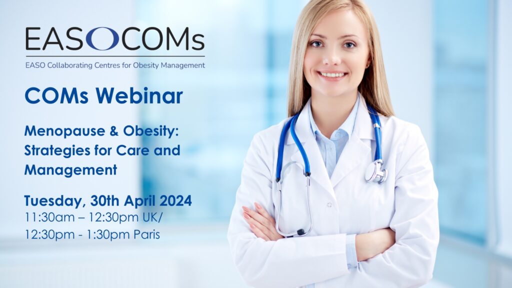 How do menopausal symptoms interact with obesity? What is the role of psychological and emotional factors for patients? Learn more - register for our 1-hour webinar ➡️ Tues 30th April 11:30am UK/12:30pm Paris easo.org/easo-coms-webi… @AndreeaCiudin1