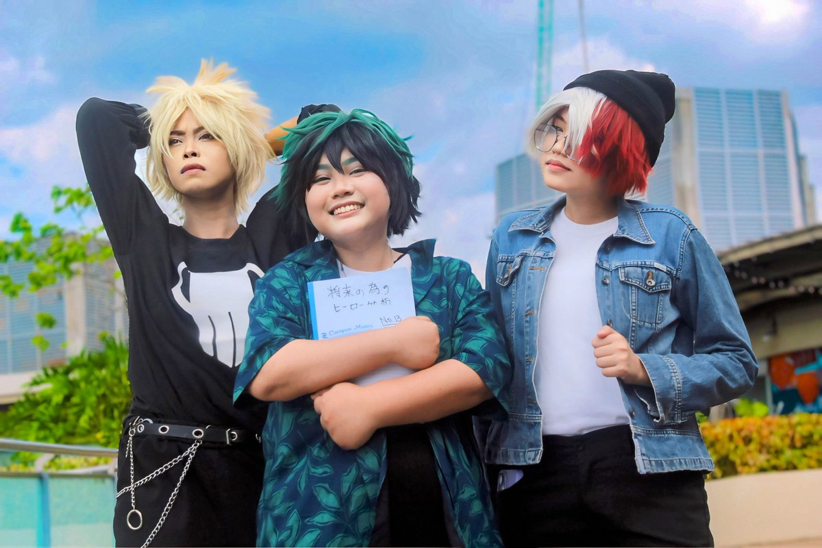 galah_xy's tweet photo. UA's Future Big Three ✨

born to shoujo, forced to shounen 😞🤘

Bakugo CN: Rose Riot 
Midoriya CN: Galah Xies 
Todoroki CN: Hanna Luwis 

Photography: Cai Captures 
-
#bnhacosplay #todobakudeku #bokunoheroacademia #bnha #myheroacademia #mha #mhacosplayer #tdbkdk https://t.co/vVdOX5xbJi