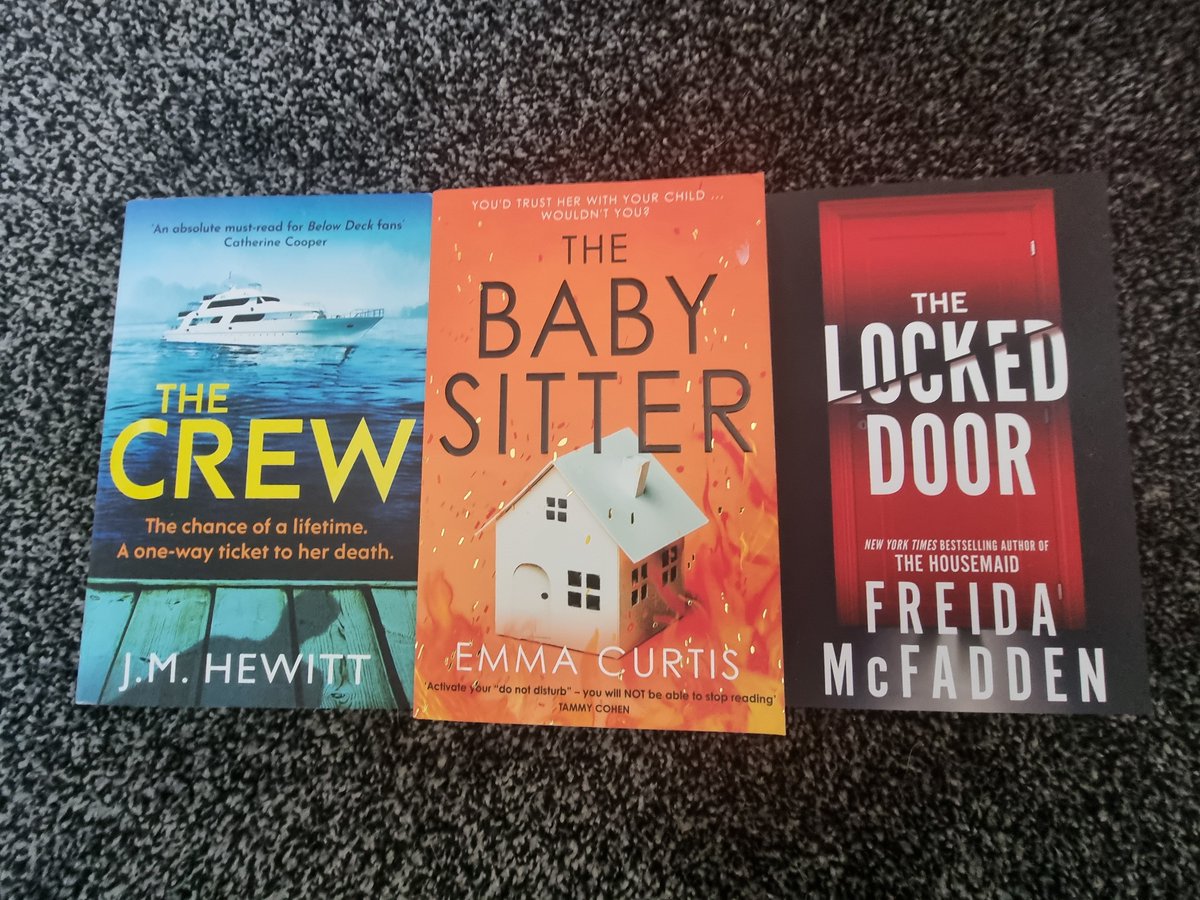 It annoys me that I'm even using this term, but these are the first 'physical' books that I have bought for years. The Crew by @jmhewitt The Baby Sitter by @emmacurtisbooks The Locked Door by @Freida_McFadden #AuthorsOfTwitter #authorscommunity #books #BooksWorthReading
