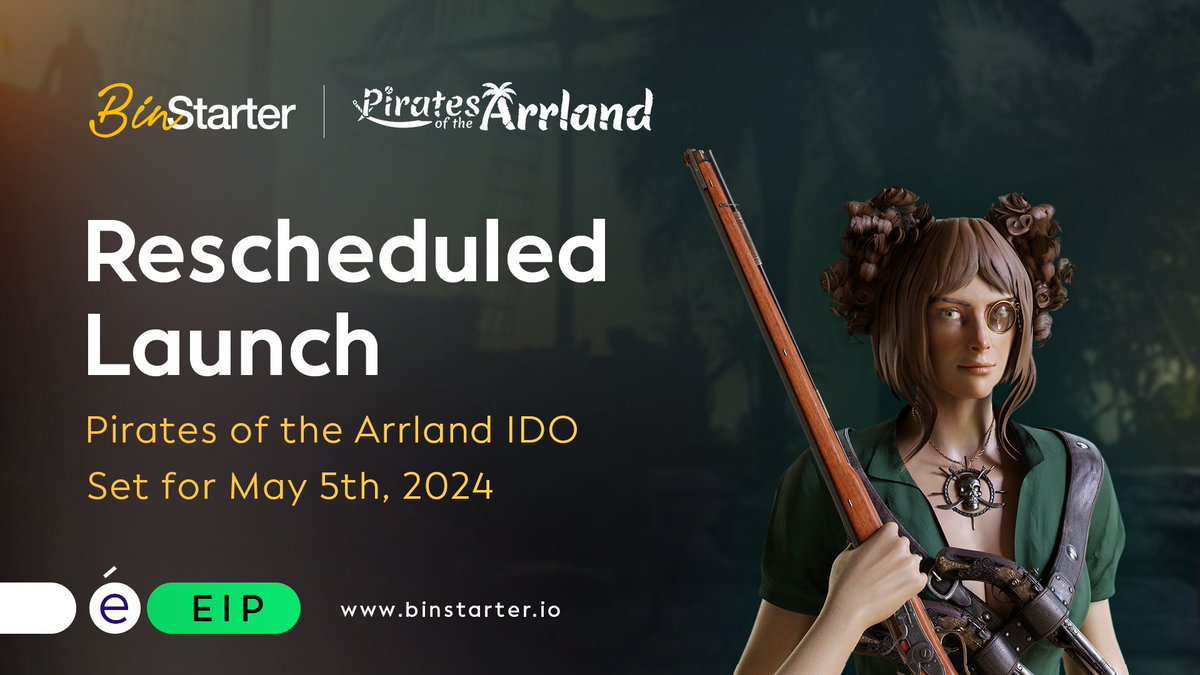 🔔 Atten. Arrlanders! To ensure a smooth & impactful launch, the team is rescheduling the IDO to May 5th, 16:00 UTC on @BinStarterio 📅 Read our exclusive article: blog.binstarter.io/arrland-2/ ✍️ Mark your calendars for May 5th & get ready for the adventure of a lifetime! ⛵