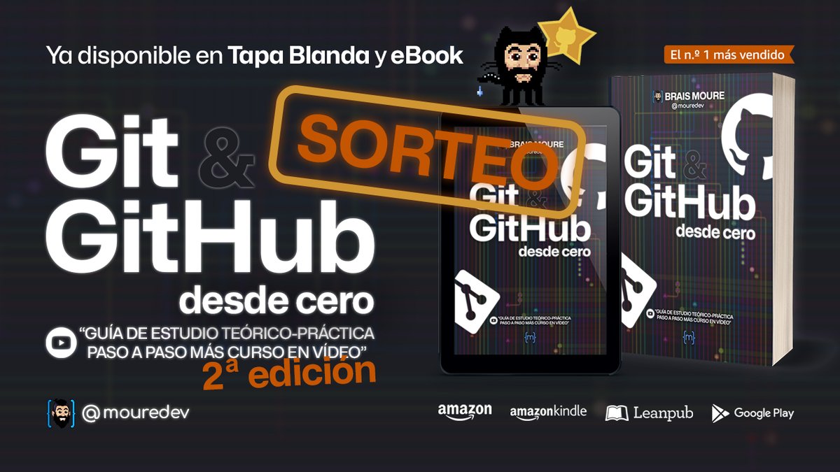 Aquí está la 2ᵃ edición de mi libro: 'Git & GitHub desde cero' ¿Lo celebramos REGALANDO 10? ✅ Sígueme ❤️ Dale like 🔁 Haz RT El viernes hago el sorteo. Mil gracias por todo el apoyo durante este año!