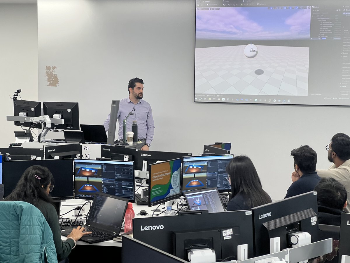 ShiyuHe1's tweet image. Day 3 of the VR workshop for science was a blast! 🌟 Genia Penksik delivered an inspiring talk on using Unity for designing scientific experiments. Can't wait for tomorrow's hands-on activities with Meta Quest 2! #VRScience #Unity #MetaQuest2