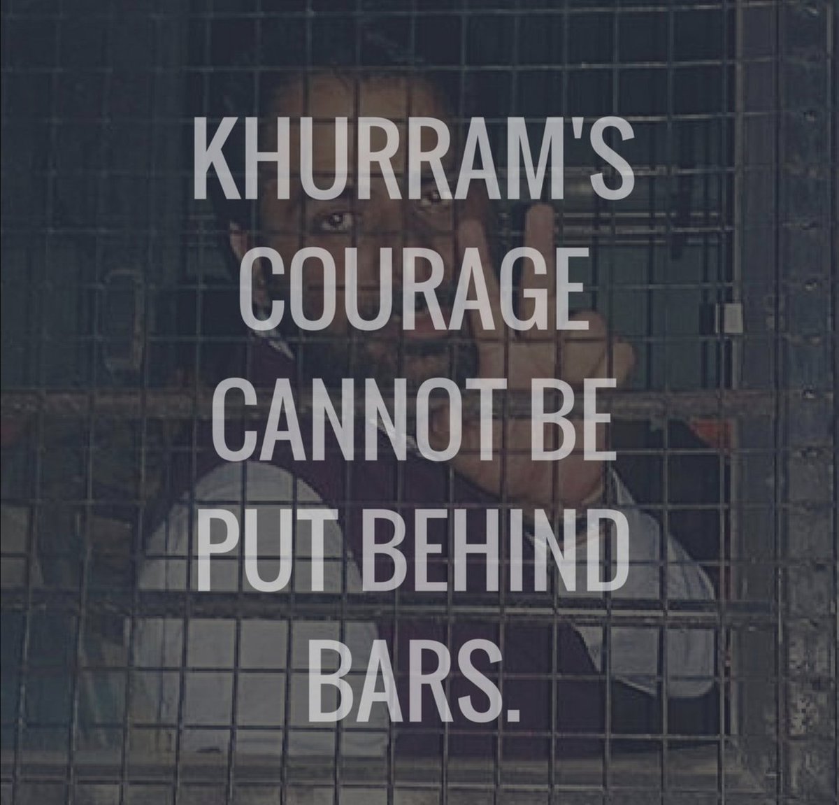 His courage cannot be put behind bars!

#FreeKhurramParvez
#FreeIrfanMehraj
#FreeAllPoliticalPrisoners